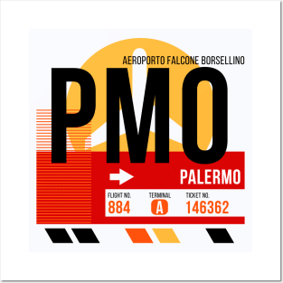 Palermo (PMO) Airport // Sunset Baggage Tag Posters and Art